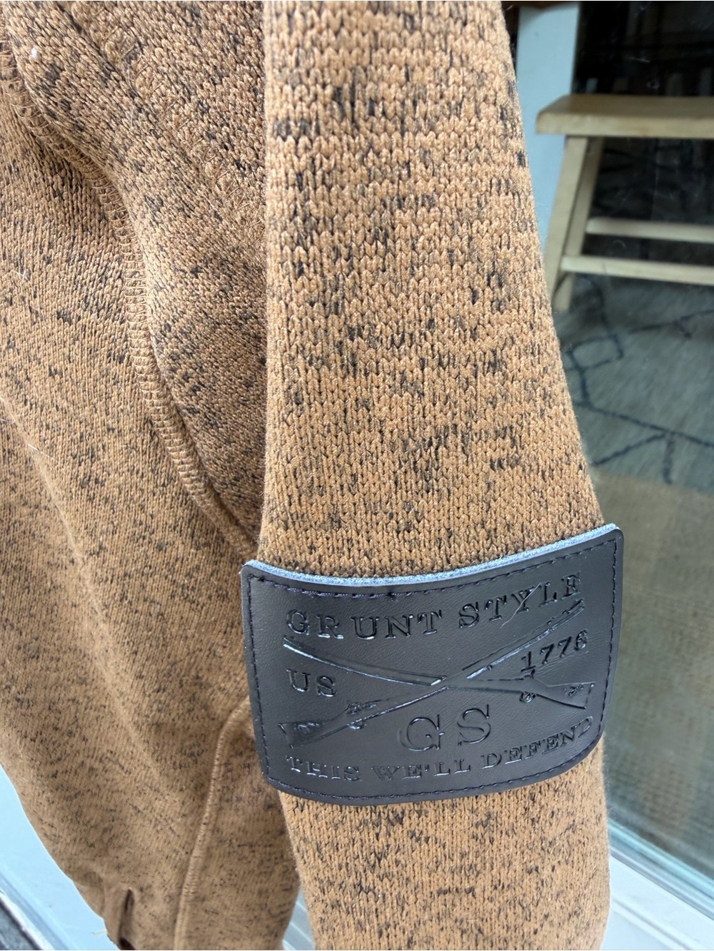 Grunt Style Men's Brown Tan Lightweight Full-Zip Jacket - Picture 3 of 4